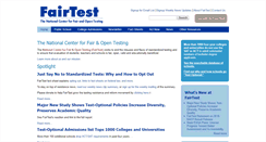 Desktop Screenshot of fairtest.org